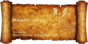 Monoki Júlia névjegykártya